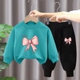 thumbnail image 3 of Pisexur Ensemble 2 Pcs pour Bébé Filles Garçons Automne Hiver Mode Décontractée Polaire Manches Longues Col Rond Chandails en Molleton et Pantalons Vêtements de Détente Imprimé Mignon Ensemble de Survêtement pour Enfants 3-8 Ans, 3 of 4