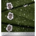 thumbnail image 2 of Soimoi Silk Fabric Star & Owl Bird Print Fabric by The Yard 42 Inch Wide, 2 of 3
