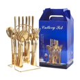 thumbnail image 2 of mmirethe 24x Stainless Steel Tableware Set Gift Idea For Friends And Loved Ones Sturdy And Durable Flatware golden, 2 of 6