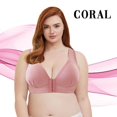 thumbnail image 1 of CHUANK Front-Closure Wireless Leisure Bra - Comfortable Plus Size Bras For Women Purple L, 1 of 9