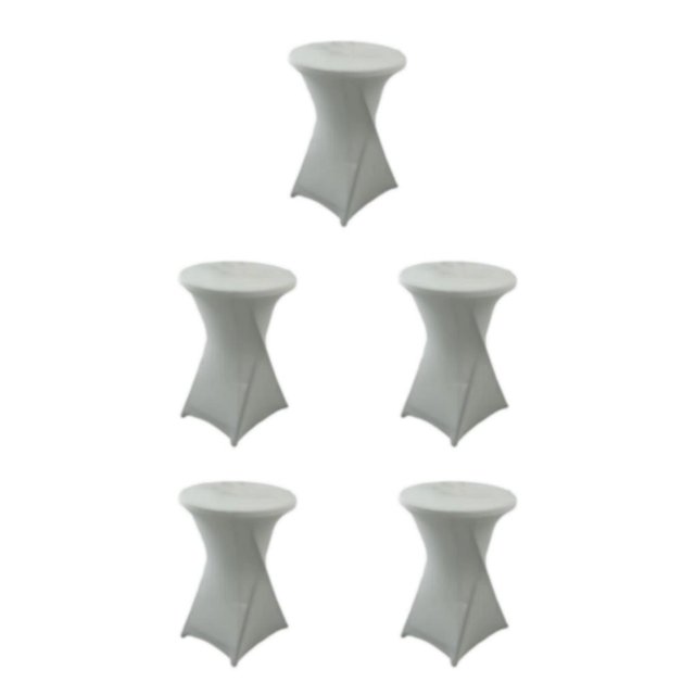 ZheElen Easy Care Stretch Round Tablecloth Versatile And Environmentally Friendly silver 5Set