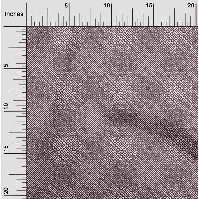 oneOone Cotton Cambric Fabric Greek Key Geometric Fabric Prints By Yard 56 Inches Wide