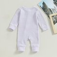thumbnail image 3 of MeetoTime Baby Clothes Round Neck Long Sleeved Jumpsuits Infant Toddler Striped Zipper Rompers Crawling Clothes, 3 of 6