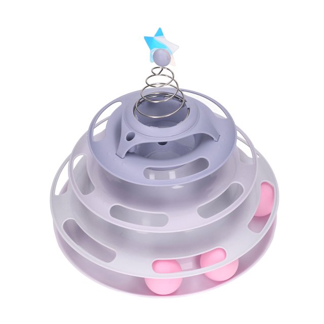 Cat Toy Roller Kitten Toys,4 Turntable Kitty Toys Roller Boredom Interesting Interactive Cat Toy Physical Exercise Puzzle Kitten Toy With Spring Star For Kitten Supplies