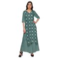 thumbnail image 1 of Moomaya Plus Size Printed Loose Palazzo And Kurta Set Ethnic Dress For Women, 1 of 1