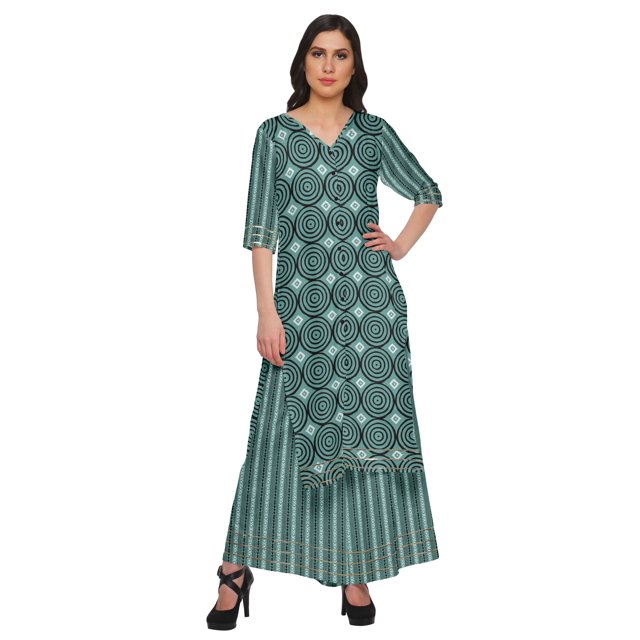 Moomaya Plus Size Printed Loose Palazzo And Kurta Set Ethnic Dress For Women