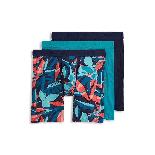 Jockey Boxeur Long en Coton Extensible Anti-Frottement avec Pochette - Lot de 3