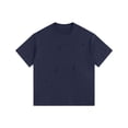 thumbnail image 1 of ShomPort T-Shirts à Manches Courtes pour Hommes Col Rond Classique Manches Courtes Décontracté Trous Déchirés Chemises Surdimensionnées, 1 of 2