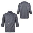 thumbnail image 1 of Aislor Unisex Short Sleeve/Long Sleeve Chef Coat Jacket Kitchen Uniform Restaurant Hotel Cook Jacket Gray Long Sleeve M, 1 of 7