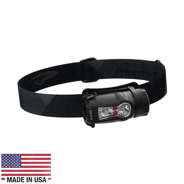 Princeton Tec Princeton Tec AXRC21-BK/DK Axis Rechargeable LED HeadLamp en Noir et Gris. Doté d'Un design Léger avec une Courroie de Tête Ajustable, une Sortie de 450 Lumens et 10 modes d'Éclairage Incluant options Double Faisceau, spot, flood et Lumière Rouge. Équipé d'Une Batterie Rechargeable au lithium-ion Intégrée, port de Chargement micro-USB et un Compteur de Puissance de Batterie. Résistant à l'Eau avec une Cote IPX4 et Pèse 2,9 oz (81 g). Convient