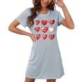 thumbnail image 2 of Kaemgyyd Chemises de Nuit pour Femmes Douces et Confortables à Manches Courtes Chemises de Sommeil Fluides Nuisette Décontractée Robe de Nuit Douce Vêtements de Nuit, 2 of 4