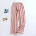thumbnail image 4 of Womens Fashion Casual Elastic Drawstring Waist Print Pocket Long Pants, 4 of 8