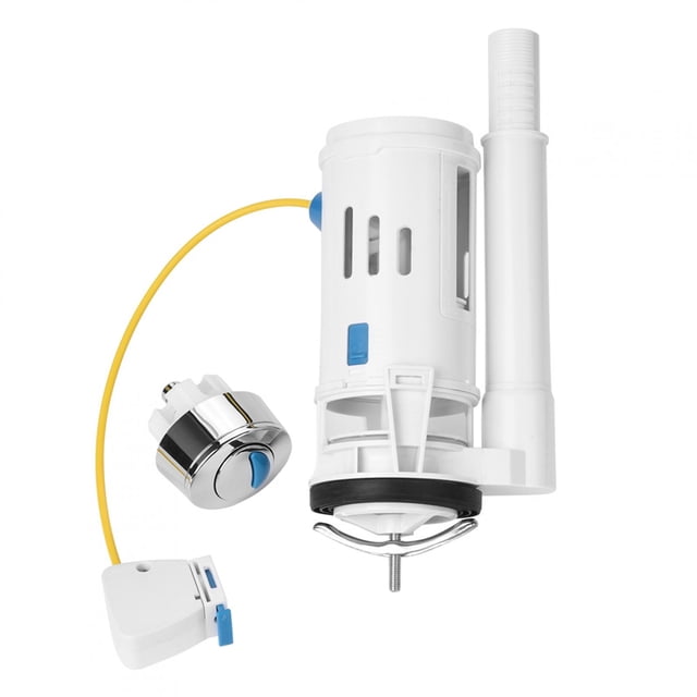 Dual Drain Flush Valve ABS Plastic Toilet Fitting Push Button Water Accessory for One Piece or Two Piece Toilet