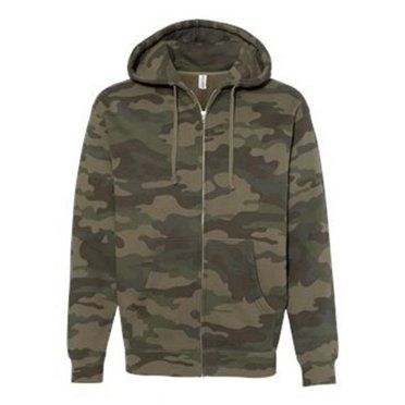 Independent Trading B20476985 Full-Zip Hooded Sweatshirt, Forest Camo - Large