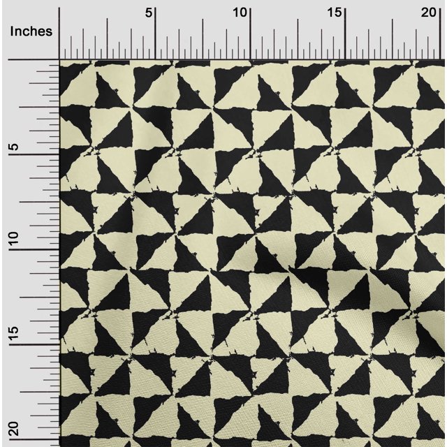 oneOone Cotton Flex Fabric Geometric Block Print Fabric By The Yard 40 Inch Wide