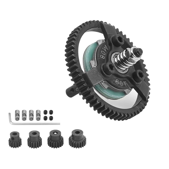 CNKOO Ensemble d'Engrenages d'Éperon pour Voiture RC Accessoires d'Engrenages RC pour TRAXXAS 1/10 SLASH Voiture RC 2WD 0,8 m