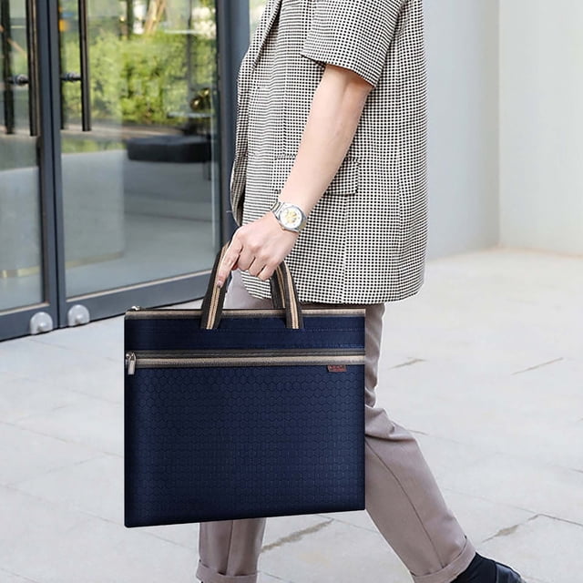 TopLLC Office & Stationery Business Briefcase Men's Cloth Portable File Bag A4 Waterproof Office Data Bag Office data