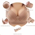 thumbnail image 3 of UPPADA Winter Clearance Full Coverage Plus Size Bra Convenient Front Button Bras Cool Liftup Bra Super Gather Wireless Push-Up Bra Lifting Bras Breathable Underwear Bra, 3 of 6