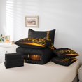 thumbnail image 5 of Guitar 7 Piece Comforter Set twin Bed in a Bag,Abstract Musical Instruments Bedding Sets Golden Music Notes Sheet Set with Comforter, 5 of 5