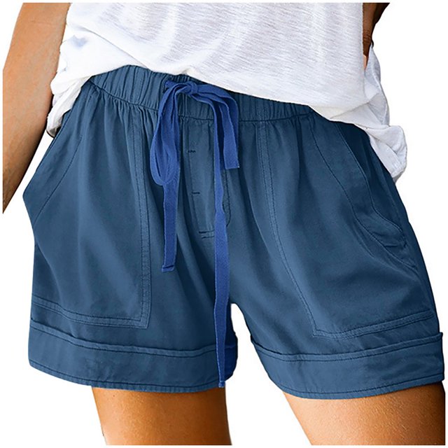 Femmes Confortable Cordon Épissure Décontracté Élastique à la Taille Pantalons Amples