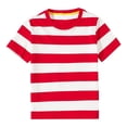 thumbnail image 4 of T-shirts d'Été à Rayures à Manches Courtes pour Filles, à Blocs de Couleur, Tendance, Col Ras du Cou, Chandails à Enfiler, Hauts, Blouse Décontractée, 4 of 5