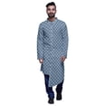 thumbnail image 1 of Atasi Ensemble Kurta de Fête pour Hommes Col Mandarin Kurta Pyjama Ethnique Imprimé, 1 of 2