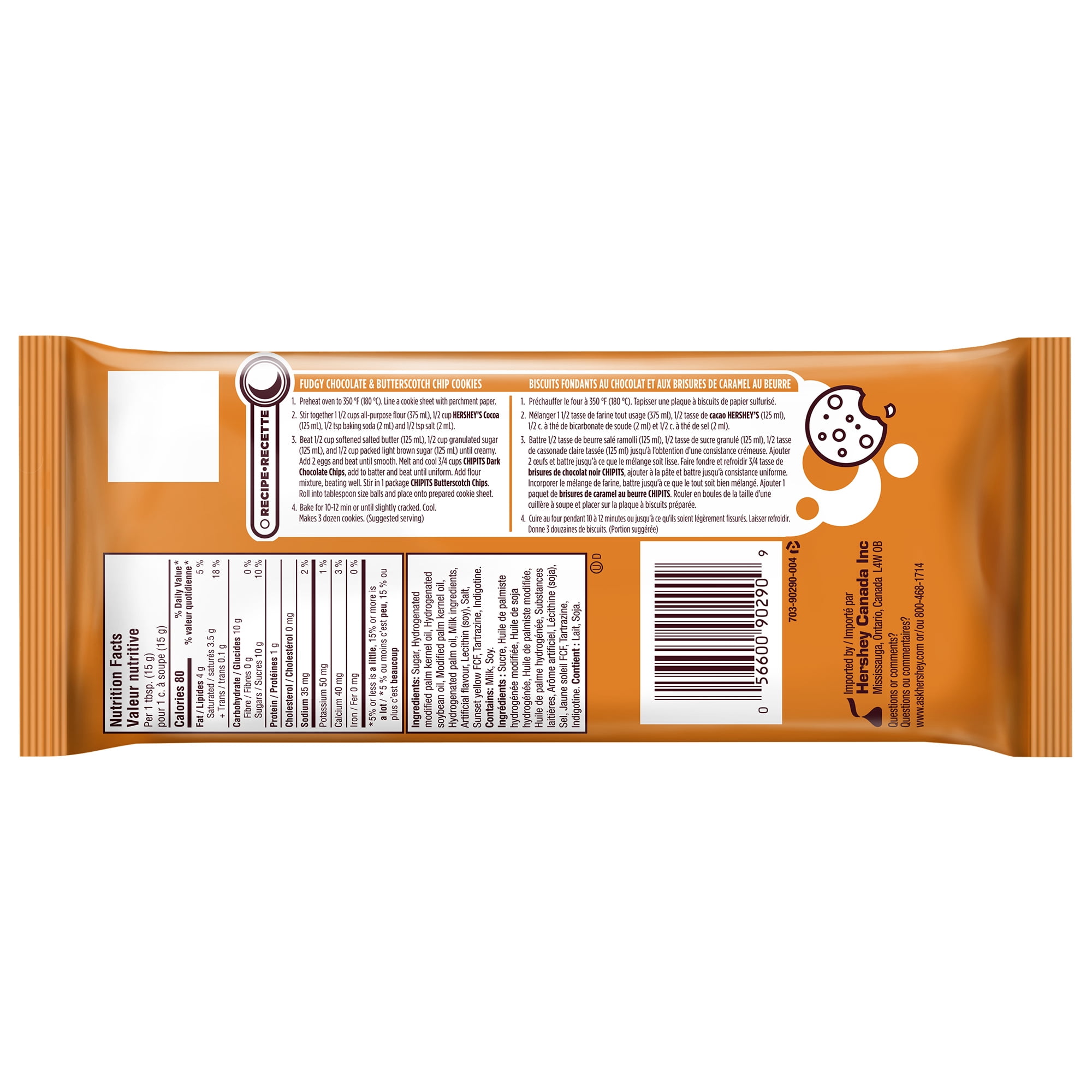 Brisures de crème blanche HERSHEY'S CHIPITS, 200 g