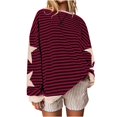 thumbnail image 4 of Breezora Chandail à Col Rond Surdimensionné à Motif d'Étoiles pour Femmes Collection Automne 2025 Manches Longues Style Preppy Haut Léger et Confortable Taille g Bourgogne, 4 of 8