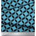 thumbnail image 3 of Soimoi Blue Poly Georgette Fabric Circle Art Geometric Decor Fabric Printed Yard 42 Inch Wide, 3 of 5