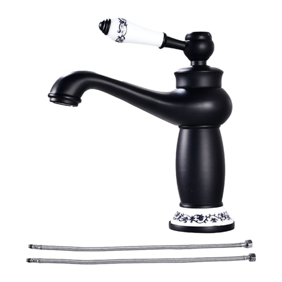 Baohd Copper Ceramic Basin Electroplated Modern Unfading Anti-rust Threaded Smooth Kitchen Toilet Sink Hardware Type 1 Black