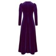thumbnail image 4 of YONGHS Robe Princesse Médiévale Renaissance pour Filles Enfants Robe Romaine Ancienne Toga Manches Longues Velours Rétro Violet 14, 4 of 7
