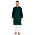 thumbnail image 1 of Atasi Ensemble Kurta Pyjama 2 Pcs pour Homme, Col Henley, Kurta Long Décontracté, 1 of 7