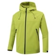 thumbnail image 1 of Pisexur Coupe-Vent Veste Homme Mode Décontractée Couleur Unie Poches Fermeture Éclair Veste Manches Longues à Capuche Manteau de Randonnée Imperméable Grande Taille pour Hommes, 1 of 4