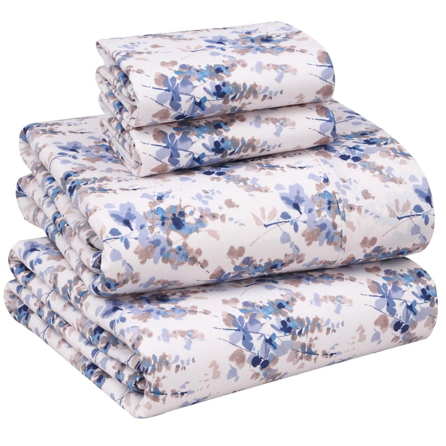 RUVANTI 100% Cotton Full Sheets, Percale Bedding Full Size Set, Maple