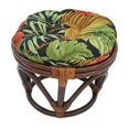 thumbnail image 1 of 18-inch Round Spun Polyester Tufted Footstool Cushion - Aqua Blue, 1 of 2