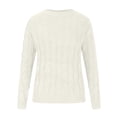 thumbnail image 4 of Chandails à Enfiler de Mode pour Femmes Chandails de Mode pour Femmes d'Hiver Décontractés à Boutons Col Rond Manche Chandail Uni Hauts Blouse Hauts Chandails pour Femmes 2024 S-215 Blanc TG, 4 of 8