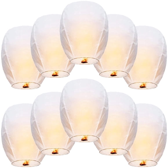 10 Packs Chinese Paper Lanterns, Wishing Decor Lanterns for Wedding, Birthday and Party Decoration