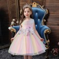 thumbnail image 1 of Liquidation d'Économies d'Été! Robe Tutu pour Fille à Manches à Volants, Été, Décontractée, Rose, Princesse, Robe en Tulle à Mailles 0-3 Ans, 1 of 9