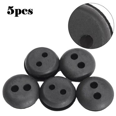 Lefu 5 Pcs Oeillets de Conduite de Réservoir de Carburant en Caoutchouc Noir à 2 Trous pour Tondeuse et Tondeuse à Gazon Domestique