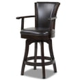 thumbnail image 1 of Pemberly Row Swivel Counter Height Bar Stool Vintage Black Brown Faux Leather, 1 of 16