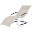 thumbnail image 4 of vidaXL Chaise Longue avec Coussin Aluminium et Textilène Crème, 4 of 5