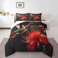 thumbnail image 4 of YST Bird Comforter Set Sparrow Bedding Floral Decor Red Flowers Bedding Comforter Sets Full with 2 Pillowcases, 4 of 6