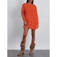 thumbnail image 4 of Faithtur Tricot Automne Hiver pour Femmes Couleur Unie Manches Longues Col Rond Long Tricoté, 4 of 9