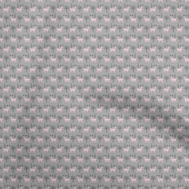 oneOone Cotton Flex Gray Fabric Animal Craft Projects Decor Fabric Printed By The Yard 40 Inch Wide