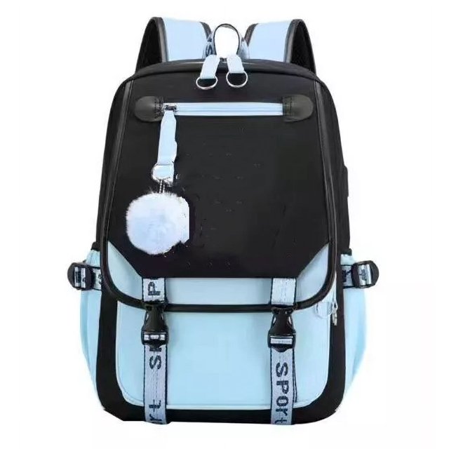 AIGIA School Bookbag with USB Charging Port Backpack Laptop Travel Shoulder School Book Bag Rucksack