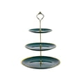 thumbnail image 2 of 3 Tier Dessert Stand with Gold Rim, Multi-Tier Fruit Bowl and Snack Tray for Parties, Afternoon Tea, or Coffee Table Decor, 2 of 6