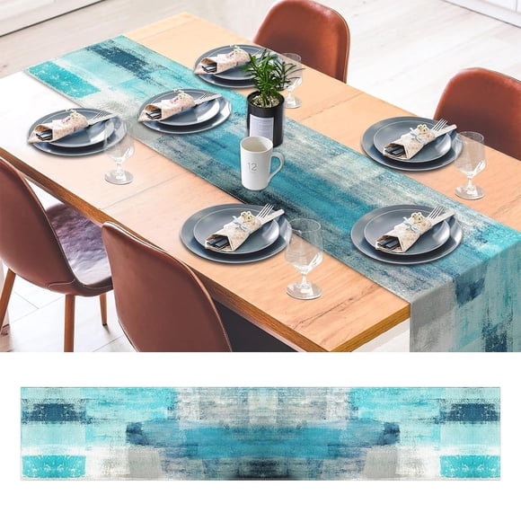 RuiJiao Liquidation Peinture à l'Huile Abstraite Imprimée Drapeau de Table en Lin Décoration Maison Table à Manger Armoire Table Basse Nappe Chiffon de Cérémonie Serviette de Table