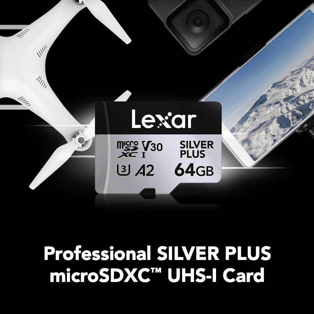 Carte Lexar Professional 64 GO SILVER PLUS microSDXC™ UHS-I