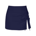 thumbnail image 4 of High Waisted Pleated Slit Drawstring Swim Skirt Shorts Exposure Double Layer Triangle Yoga Bottoms For Women, 4 of 4