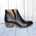 thumbnail image 4 of Women's Leather Solid Color Sleeve Short Mid Heel Pointed Retro Boots, 4 of 4